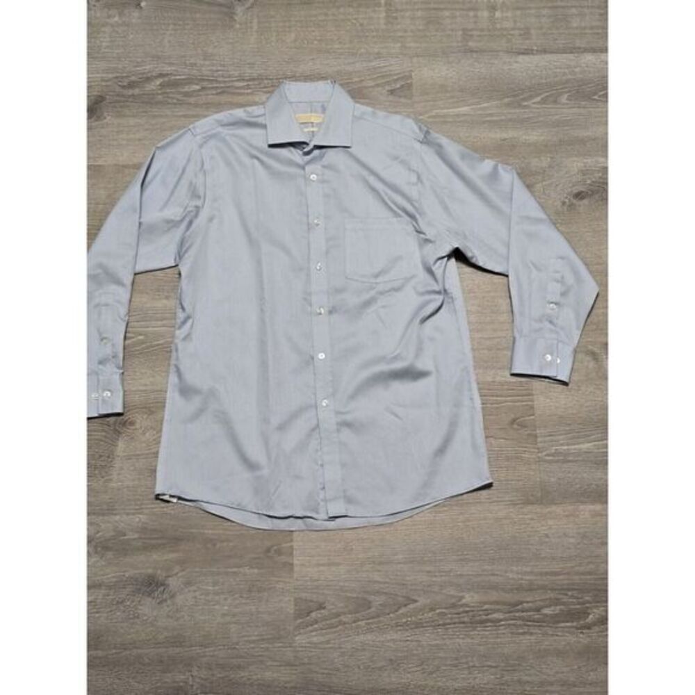 Michael Kors Men's Blue Non Iron Dress Shirt Size 16 32/33